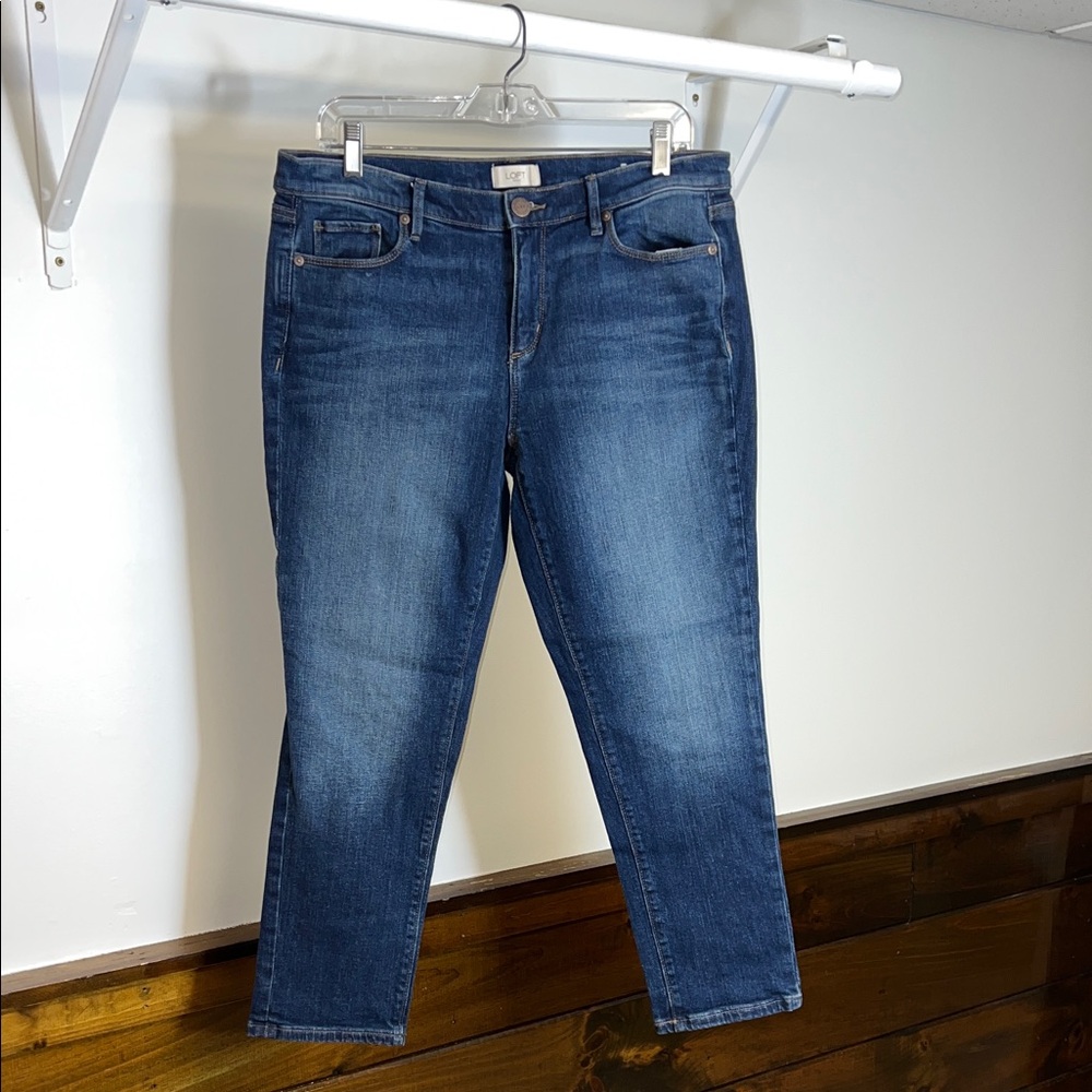 LOFT Outlet Dark‎ Blue Modern Crop Jeans- 8
